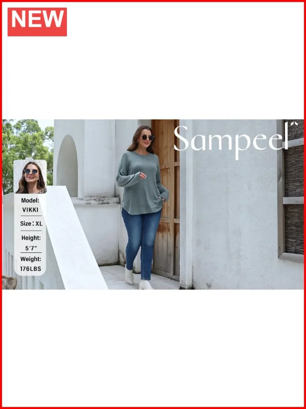 Women's Long Sleeve Tunic Top Loose Fit Crew Neck Pullover Blouse